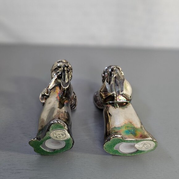 Vintage Angel Figurines Playing Violin & Flute SilverPlated Collectible Set Of 2 - Picture 5 of 5
